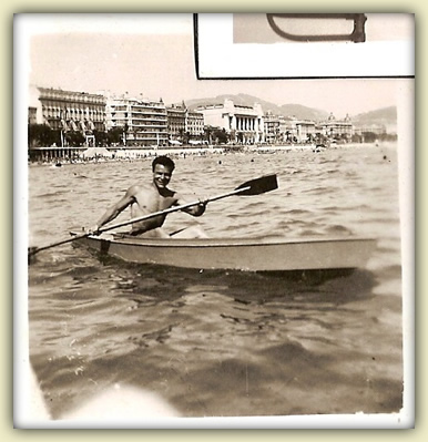 Warren paddling a boat